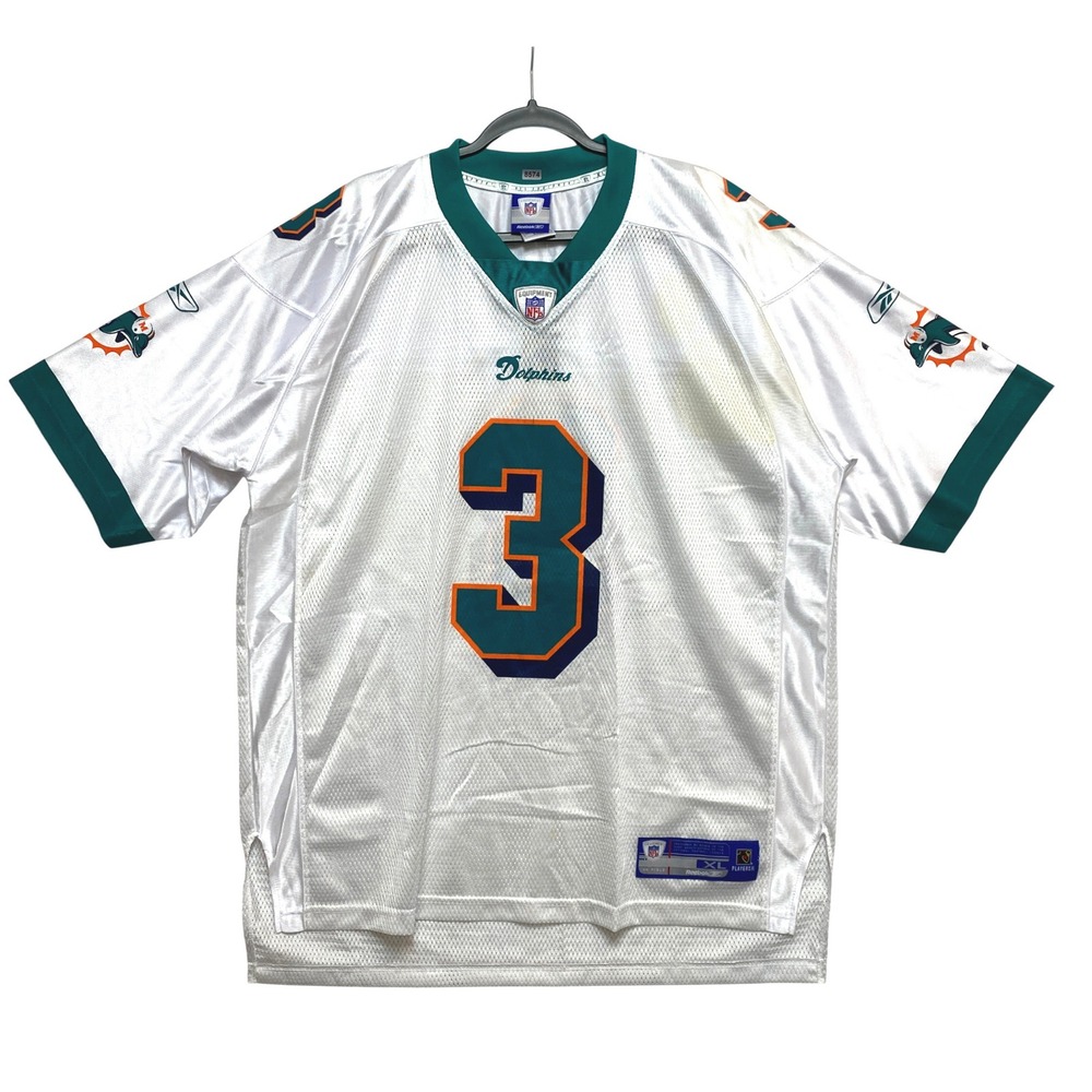 Miami Dolphins Jersey Mens XL White On Field McGraw #3 NFL Reebok
